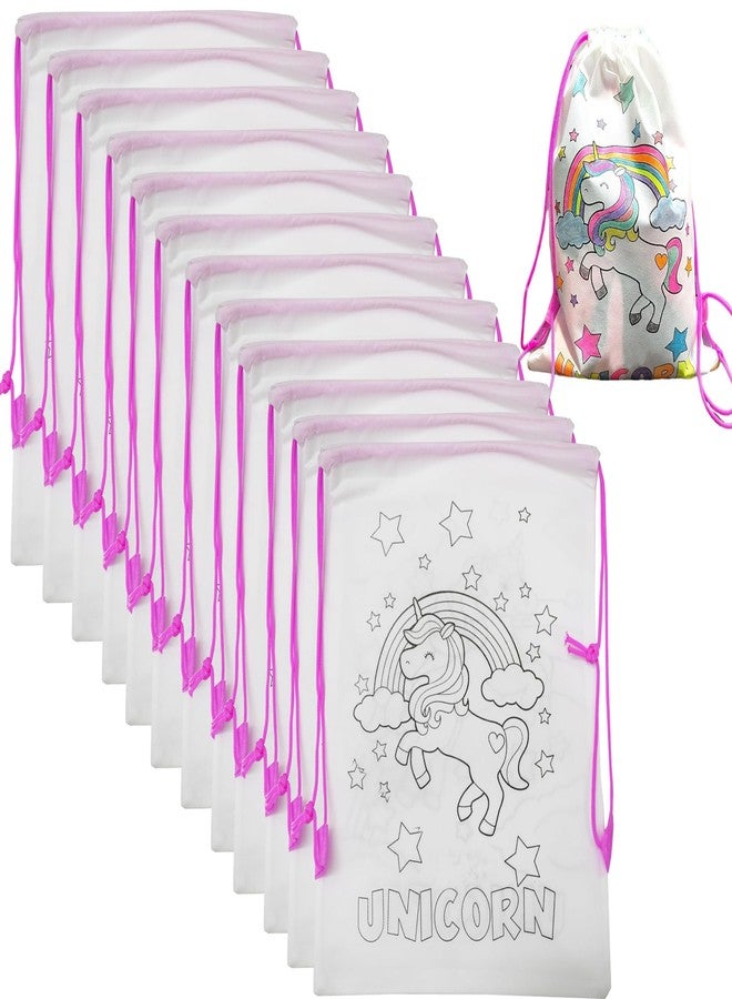 Asera حقائب تلوين أسيرّا DIY، هدايا عيد ميلاد، حقائب ظهر، حقائب دوري، حقائب هدايا | مجموعة من 12 قطعة | المقاس: 14 × 11 بوصة | للأطفال (يونيكورن) - Image 5